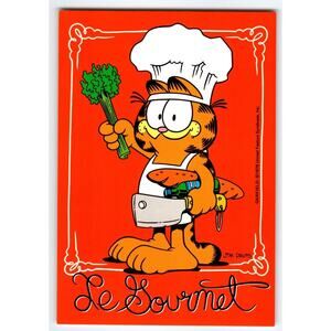 Garfield Dutch Postcard Le Gourmet Tabby Cat Dressed As Chef Jim Davis 1978
